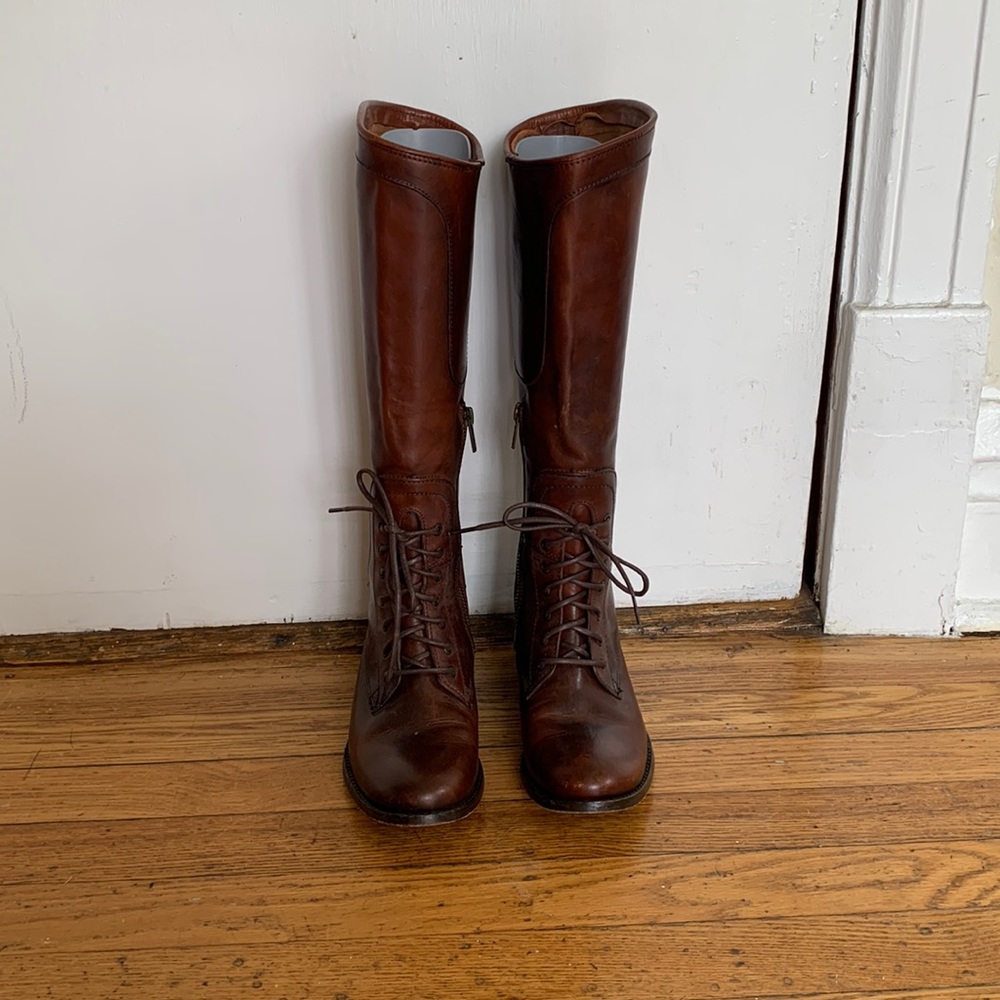 Frye Melissa Redwood Lace-Up Riding Boots